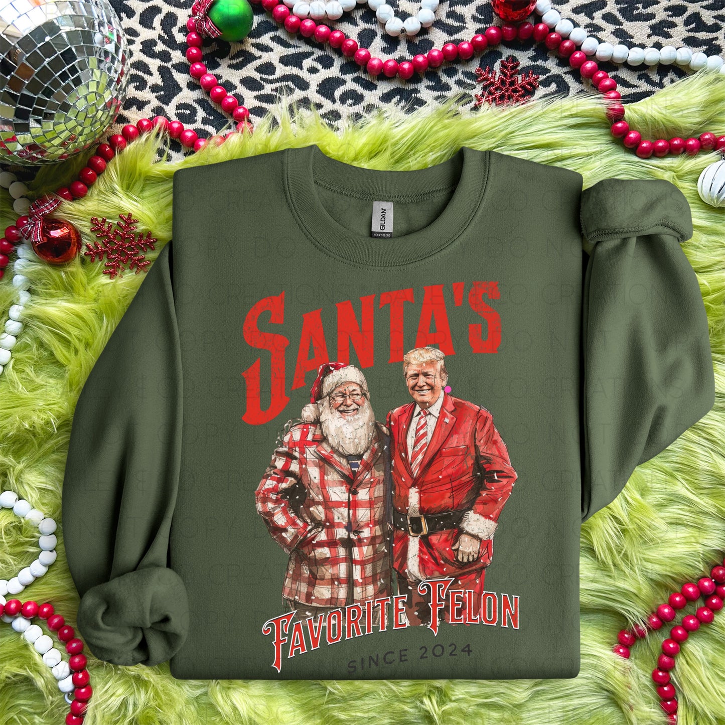 Santa's Favorite Felon Gildan Crewneck